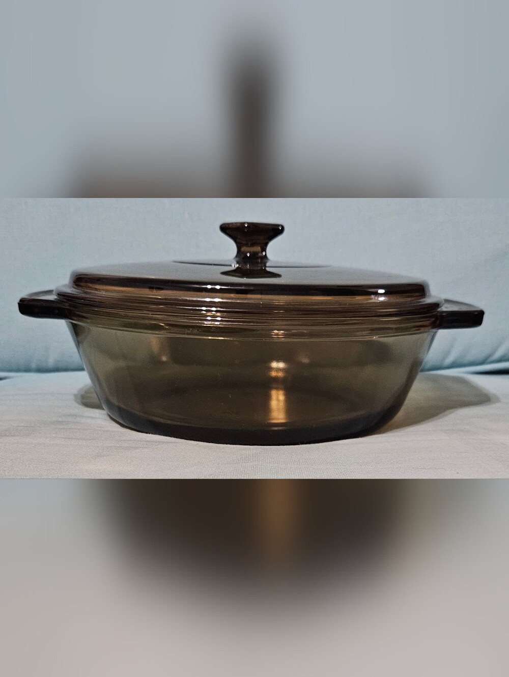 Amber Glass Covered Casserole Dish